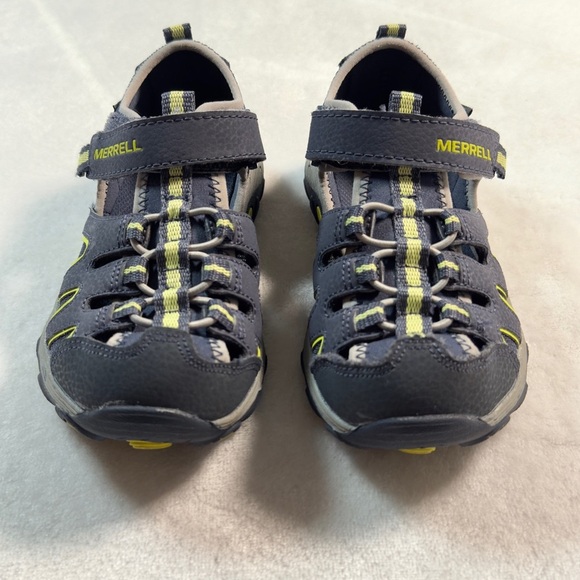 Merrell Kid's Hydro H2O Hiker Sandal Sport Little Kid Size 13 Navy/Lime - Picture 5 of 7